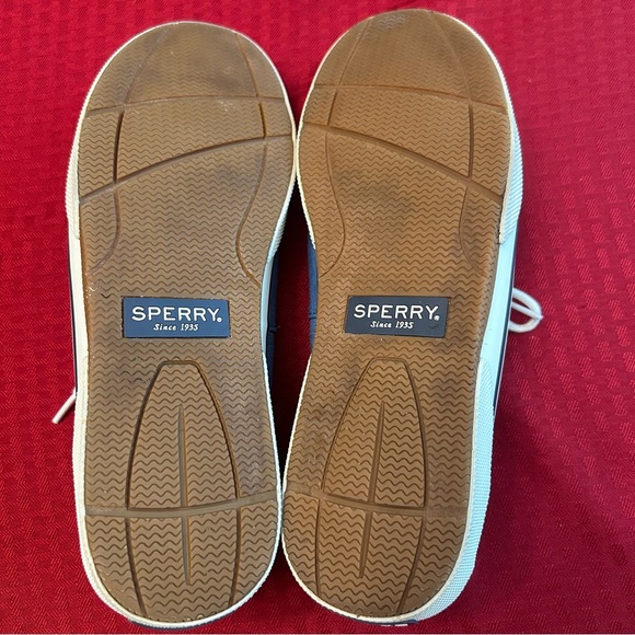 Sperry EUC Men’s Size 10 Top Sider Boat Shoes Canvas Blue and White Casual - Picture 5 of 8
